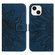iPhone 15 Skin Feel Sun Flower Embossed Flip Leather Phone Case with Lanyard - Inky Blue