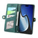 iPhone 15 Geometric Zipper Wallet Side Buckle Leather Phone Case - Green