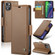 iPhone 15 CaseMe 023 Butterfly Buckle Litchi Texture RFID Anti-theft Leather Phone Case - Brown