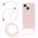 iPhone 15 Crossbody Lanyard Liquid Silicone Case - Sand Pink