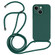 iPhone 15 Crossbody Lanyard Liquid Silicone Case - Pine Needle Green