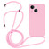 iPhone 15 Crossbody Lanyard Liquid Silicone Case - Pink