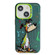 iPhone 15 Animal Pattern Oil Painting Series PC + TPU Phone Case - Green Dog
