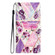 iPhone 15 Plus Colored Drawing Leather Phone Case - Purple Marble