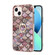 iPhone 15 Plus Electroplating Pattern IMD TPU Shockproof Case with Rhinestone Ring Holder - Pink Scales