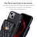 iPhone 15 Plus Vertical Wallet Rhombic Leather Phone Case - Black