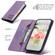 iPhone 15 Plus TTUDRCH RFID Retro Texture Magnetic Leather Phone Case - Purple