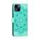 iPhone 15 Plus Sun Mandala Embossing Leather Phone Case - Green