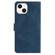 iPhone 15 Plus Seven Butterflies Embossed Leather Phone Case - Blue