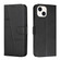 iPhone 15 Plus Stitching Calf Texture Buckle Leather Phone Case - Black