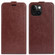 iPhone 15 Plus R64 Texture Single Vertical Flip Leather Phone Case - Brown