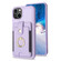 iPhone 15 Plus BF27 Metal Ring Card Bag Holder Phone Case - Purple