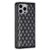 iPhone 15 Plus Diamond Lattice Magnetic Leather Flip Phone Case - Black