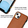 iPhone 15 Plus Leather Texture Full Coverage Phone Case - Brown