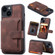 iPhone 15 Plus Skin Feel Dream RFID Anti-theft PU Card Bag Phone Case - Coffee