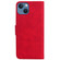 iPhone 15 Plus Skin Feel Pure Color Flip Leather Phone Case - Red