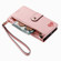 iPhone 15 Plus Love Zipper Lanyard Leather Phone Case - Pink