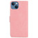 iPhone 15 Plus Skin Feel Pure Color Flip Leather Phone Case - Pink
