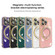 iPhone 15 Plus Multifunction Electroplating MagSafe Holder Phone Case - Dark Purple