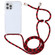 iPhone 15 Plus Transparent Acrylic Airbag Shockproof Phone Protective Case with Lanyard - Red Black