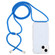 iPhone 15 Plus Transparent Acrylic Airbag Shockproof Phone Protective Case with Lanyard - Blue