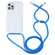 iPhone 15 Plus Transparent Acrylic Airbag Shockproof Phone Protective Case with Lanyard - Blue