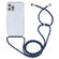 iPhone 15 Plus Transparent Acrylic Airbag Shockproof Phone Protective Case with Lanyard - Gradient Blue