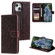 iPhone 15 Plus Totem Flower Embossed Leather Phone Case - Brown