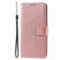 iPhone 15 Plus Totem Flower Embossed Leather Phone Case - Rose Gold