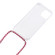 iPhone 15 Plus Transparent Acrylic Airbag Shockproof Phone Protective Case with Lanyard - Red Apricot Grey Fine Lines