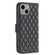 iPhone 15 Plus Diamond Lattice Wallet Flip Leather Phone Case - Black iPhone 15 Plus Diamond Lattice Wallet Flip Leather Phone Case - Black