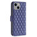 iPhone 15 Plus Diamond Lattice Wallet Flip Leather Phone Case - Blue