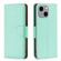 iPhone 15 Plus Litchi Texture Pure Color Flip Leather Phone Case - Green