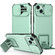 iPhone 15 Plus Stereoscopic Holder Sliding Camshield Phone Case - Light Blue