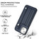 iPhone 15 Plus Shockproof Leather Phone Case with Wrist Strap - Blue