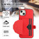iPhone 15 Plus Shockproof Leather Phone Case with Card Holder - Red