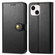 iPhone 15 Plus Retro Solid Color Buckle Leather Phone Case - Black