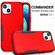 iPhone 15 Plus Commuter Shockproof TPU + PC Phone Case - Red+Black
