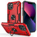 iPhone 15 Plus Warship Armor 2 in 1 Shockproof Phone Case - Red iPhone 15 Plus Warship Armor 2 in 1 Shockproof Phone Case - Red