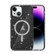 iPhone 15 Plus Terminator Style Glitter Powder MagSafe Magnetic Phone Case - Black
