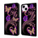 iPhone 15 Plus Crystal 3D Shockproof Protective Leather Phone Case - Purple Flower Butterfly