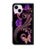 iPhone 15 Plus Crystal 3D Shockproof Protective Leather Phone Case - Purple Flower Butterfly