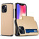 iPhone 15 Plus Shockproof Armor Phone Case with Slide Card Slot - Gold
