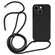 iPhone 15 Plus Crossbody Lanyard Liquid Silicone Case - Black