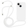 iPhone 15 Plus Crossbody Lanyard Liquid Silicone Case - White