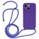 iPhone 15 Plus Crossbody Lanyard Liquid Silicone Case - Purple