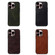 iPhone 14 Pro Max Genuine Leather Double Color Crazy Horse Phone Case  - Green