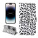 iPhone 14 Pro Max Leopard Pattern Horizontal Flip Leather Phone Case  - White
