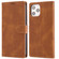 iPhone 14 Pro Max Fantasy Classic Skin-feel Calfskin Texture Leather Case - Brown