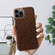 iPhone 14 Pro Max Genuine Leather Ostrich Texture Nano Case  - Coffee